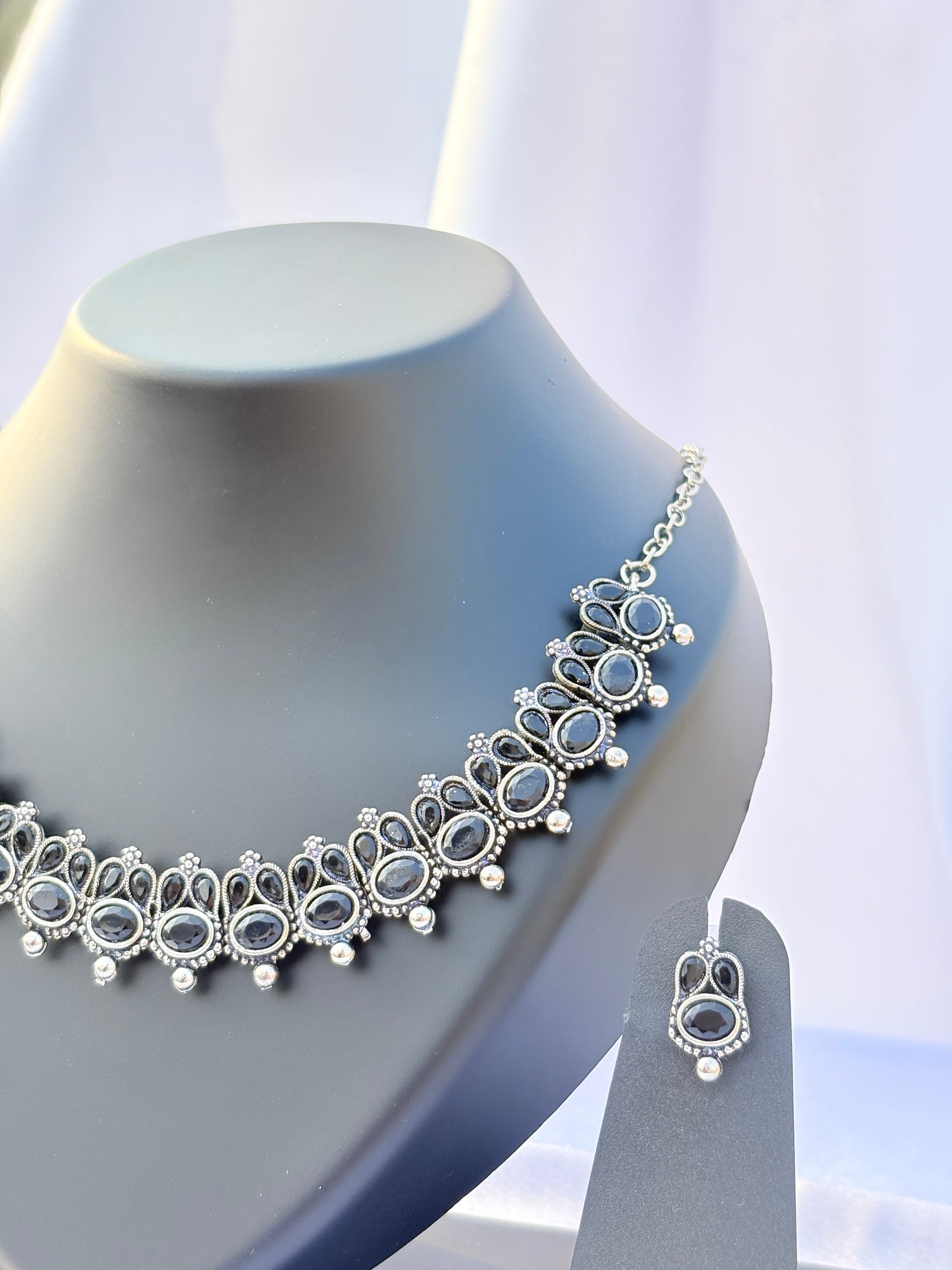 Tarini Antique Silver Collar Set