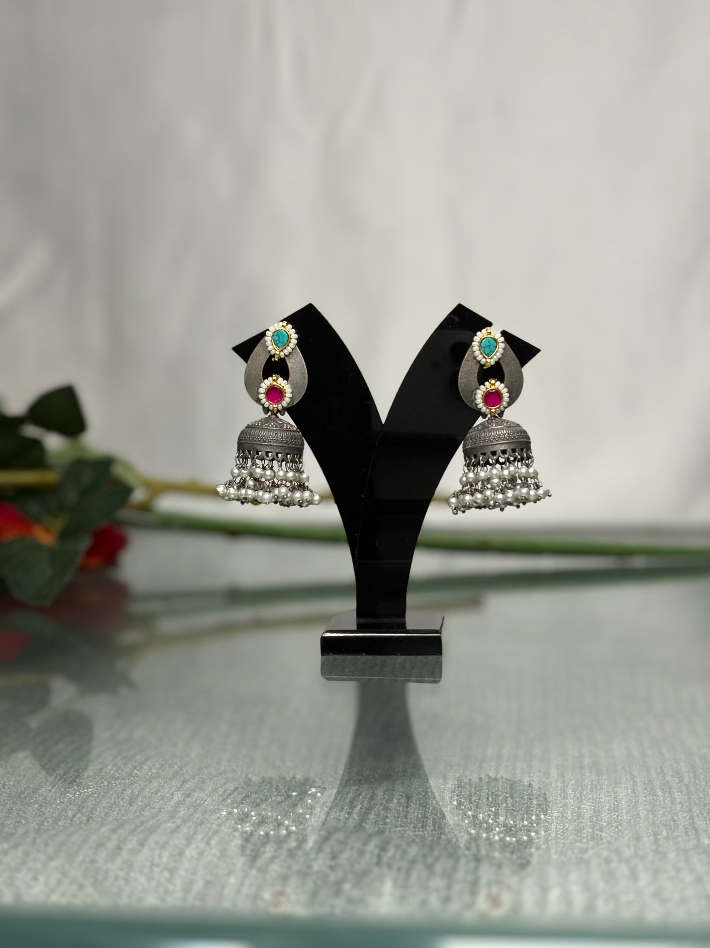 Mayura Rang Jhumka Drops
