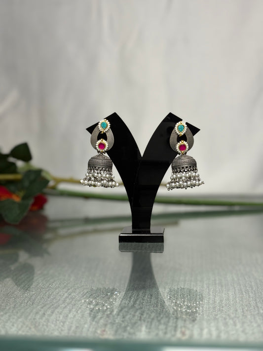 Mayura Rang Jhumka Drops