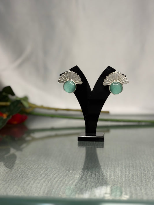 Aaranya Mint Fan Studs