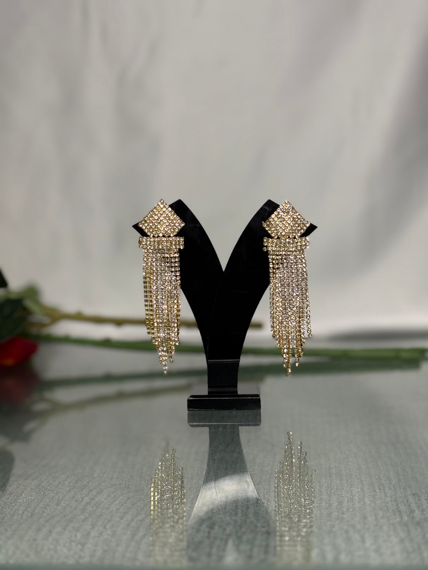 Shazma Golden Rain Tassel Earrings