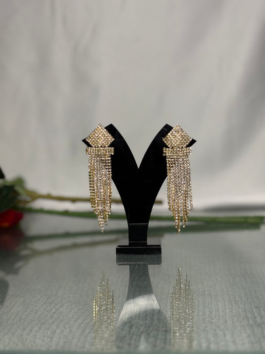 Shazma Golden Rain Tassel Earrings