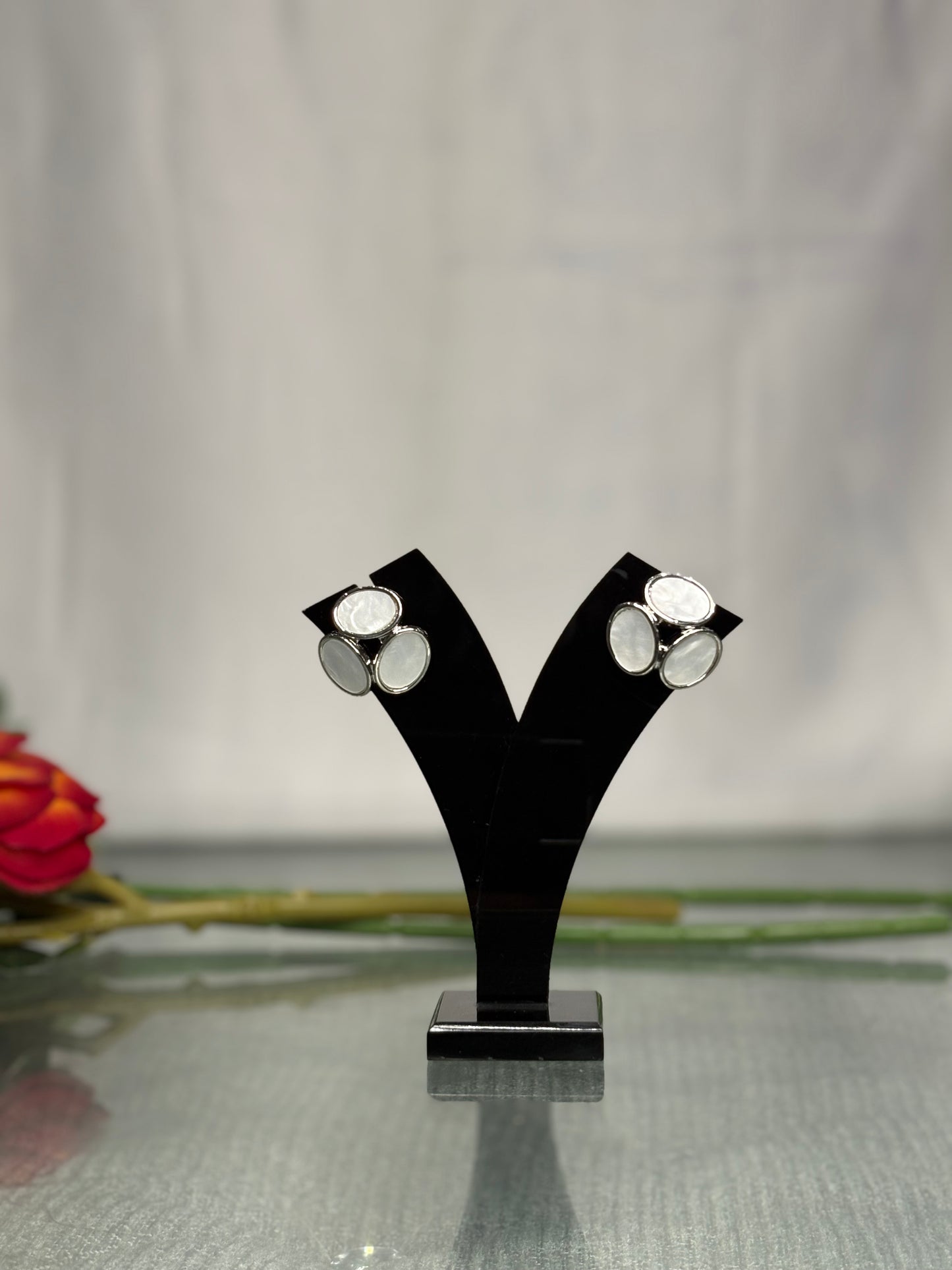 Chandrika Ivory Disc Studs