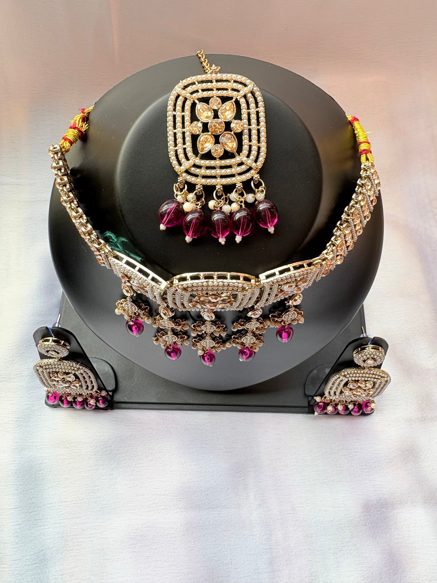 Rangmahal Ruby Kundan Necklace Set