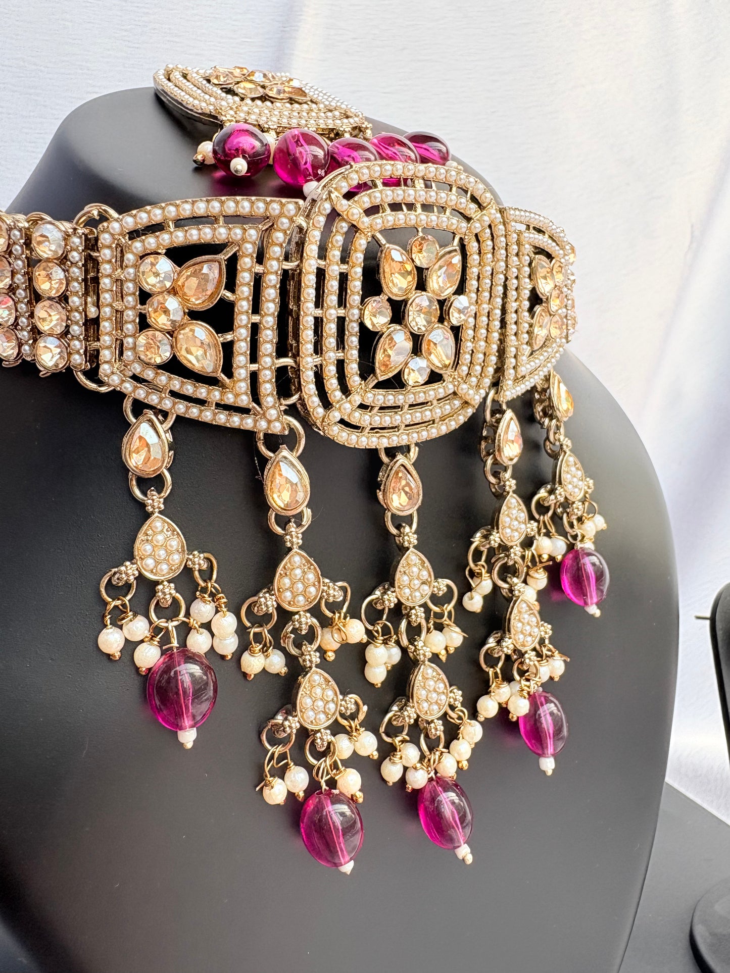 Rangmahal Ruby Kundan Necklace Set