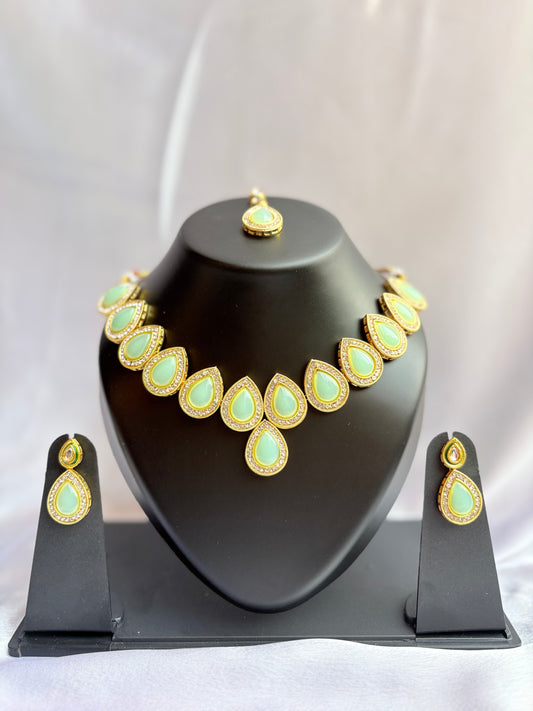 Chandralekha Opal Dewdrop Necklace Set