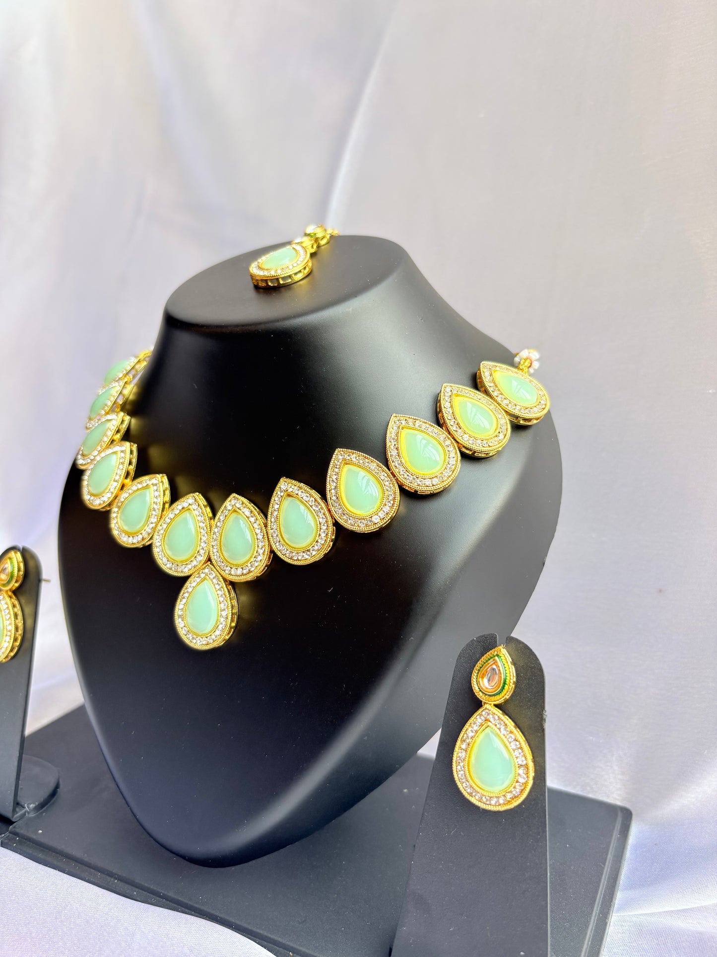 Chandralekha Opal Dewdrop Necklace Set