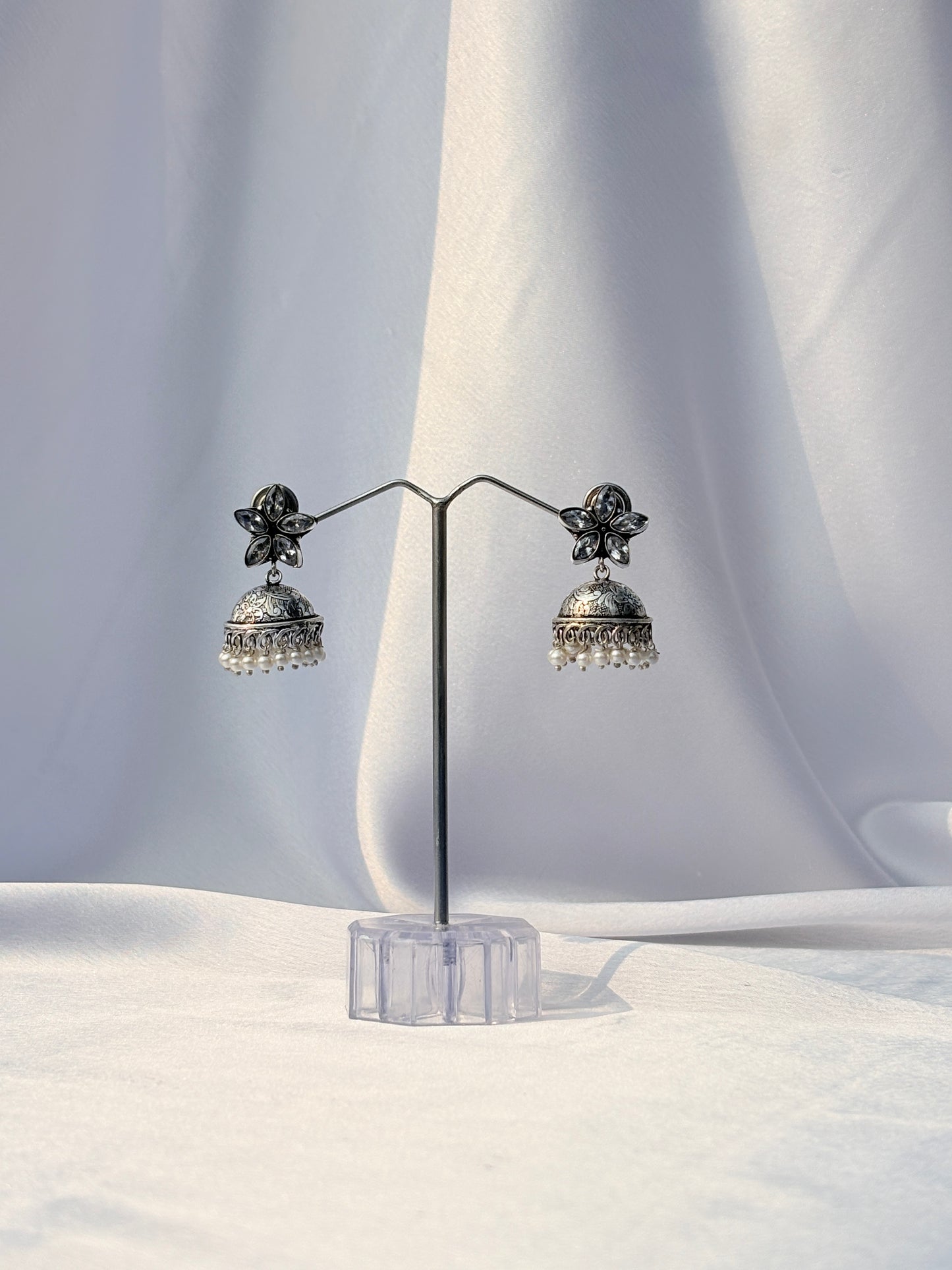 Midnight Petal Jhumkis