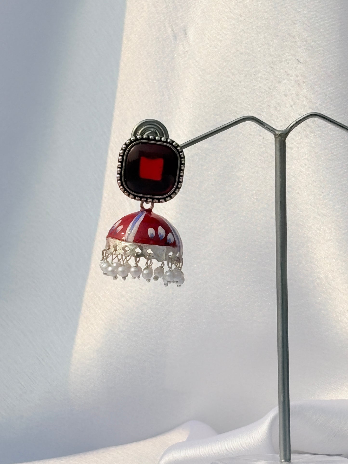 Crimson Charm Jhumkis