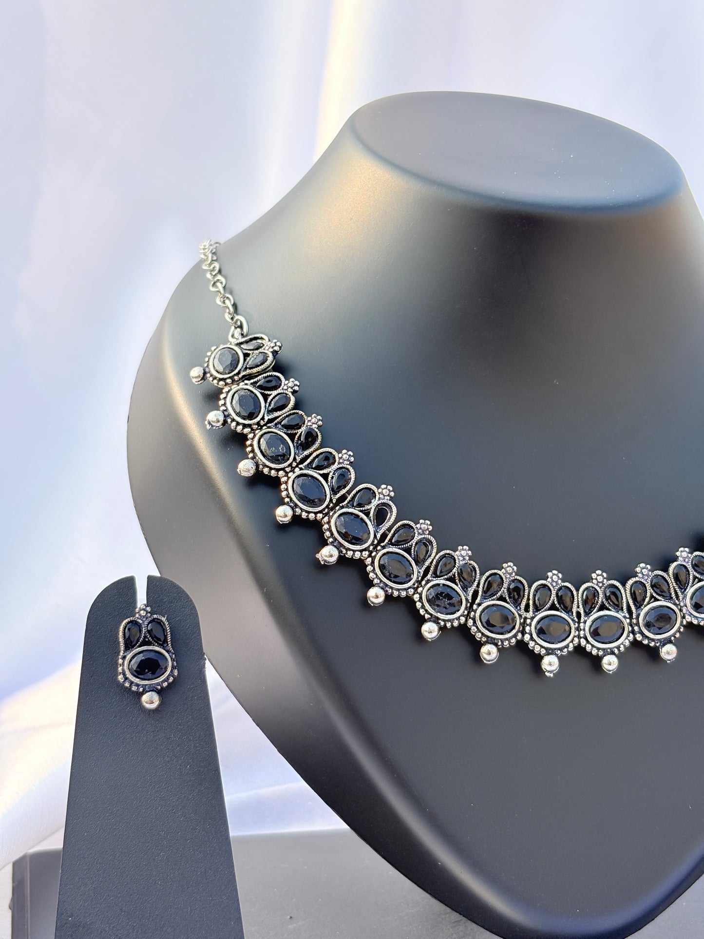 Tarini Antique Silver Collar Set