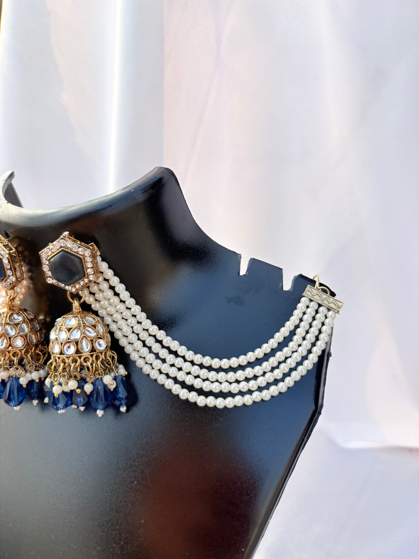 Rajwada Neel Pearl Bahubali Jhumkas