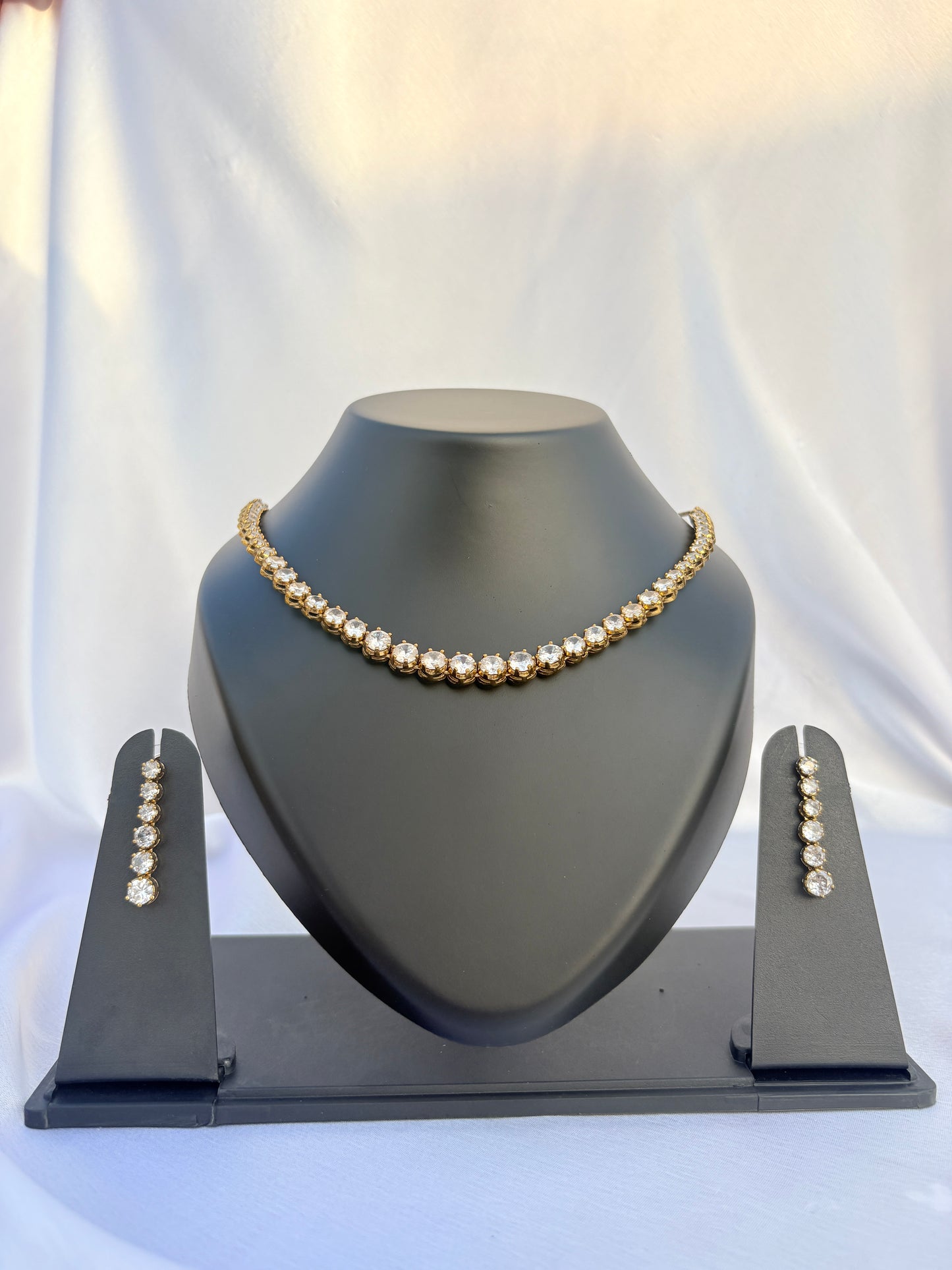 Aurora Crystal Tennis Necklace Set