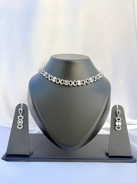 Lunara Crystal Link Necklace Set