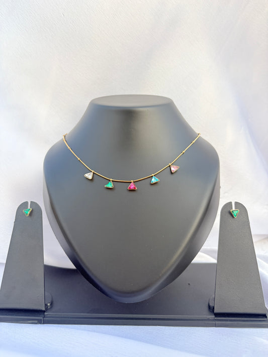 Prism Charm Necklace Set